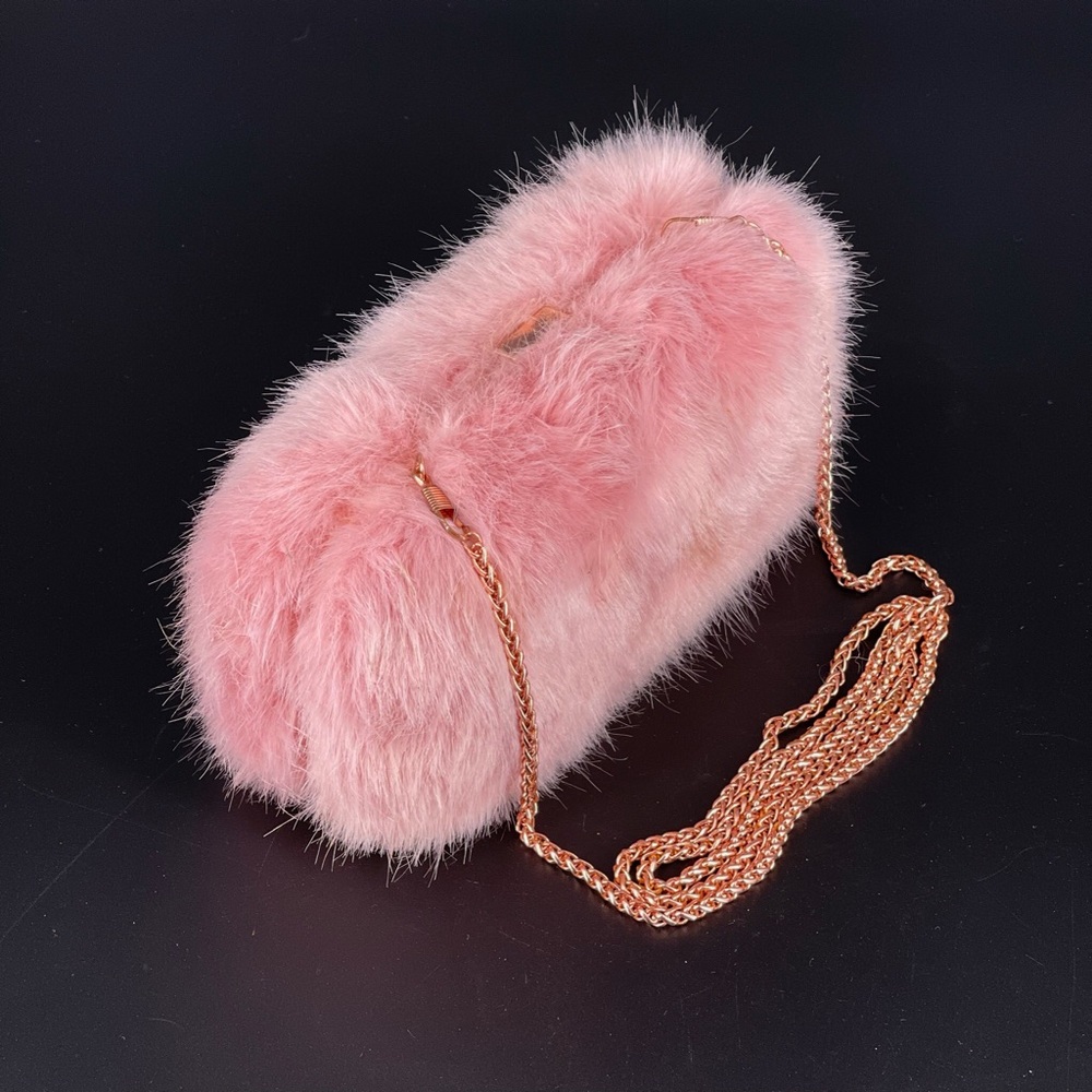 Skinnydip Faux Fur Box Clutch Bag In Pink - Picture 5 of 11